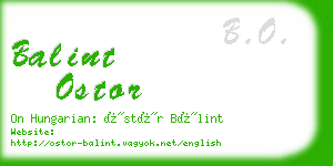 balint ostor business card